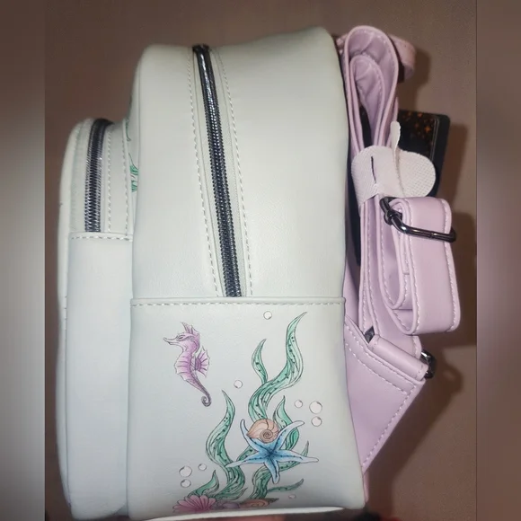 Brand New Loungefly Disney The Little Mermaid Couple Hug Mini Backpack 💙 - Picture 4 of 5